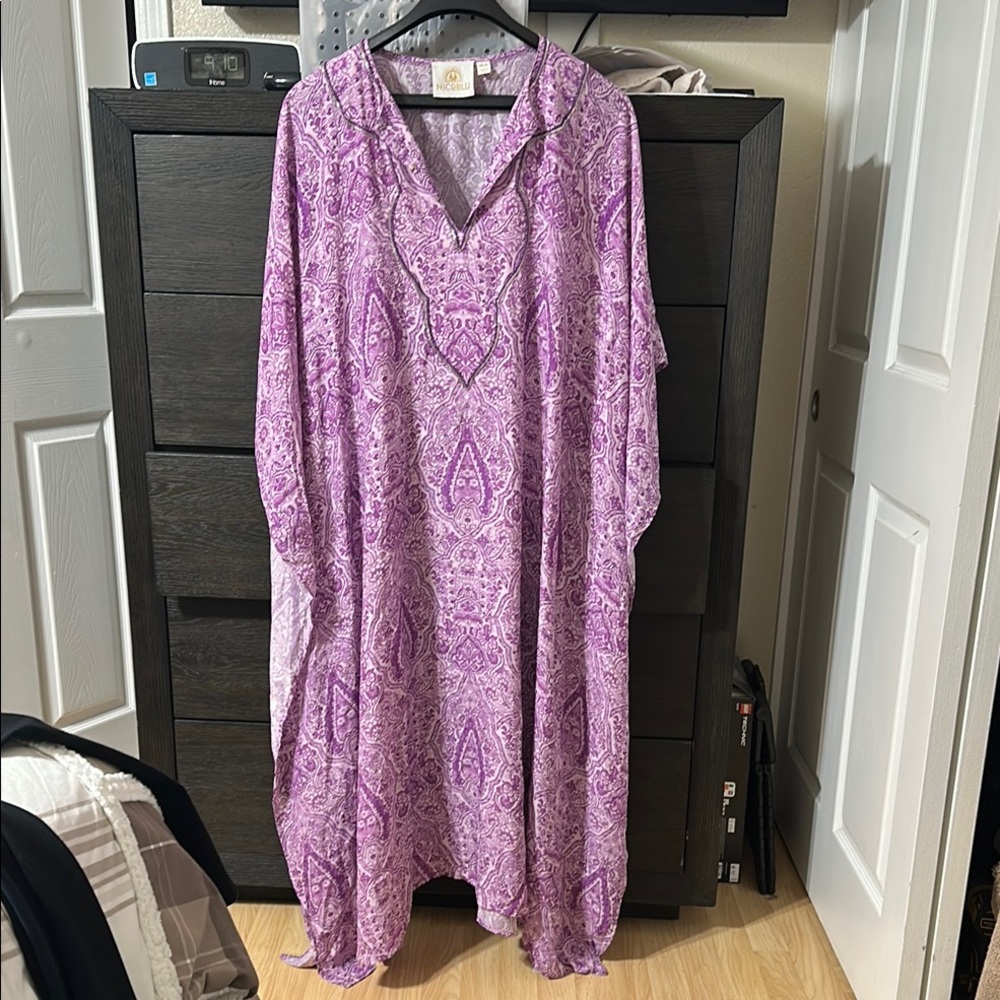 Purple Paisley Kaftan Dress